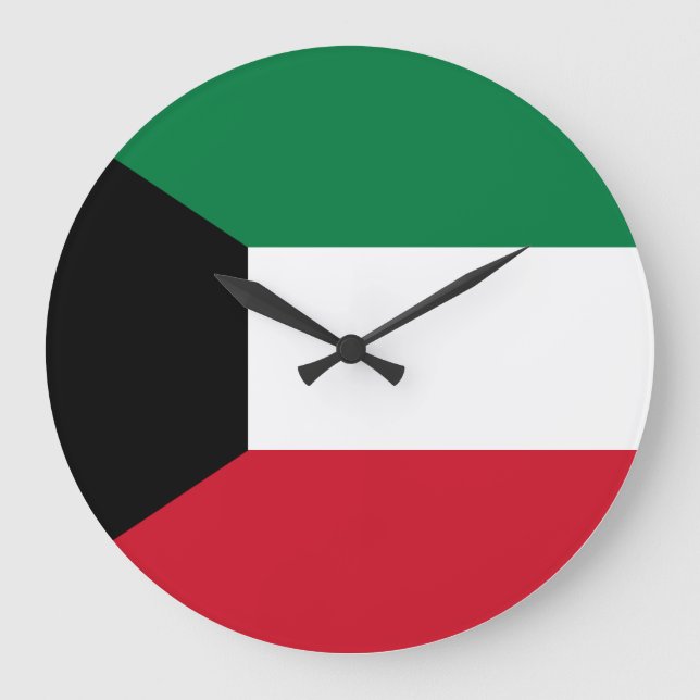 Kuwait Flag Large Clock (Front)