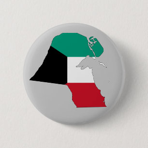 Kuwait Flag Map 2 Inch Round Button