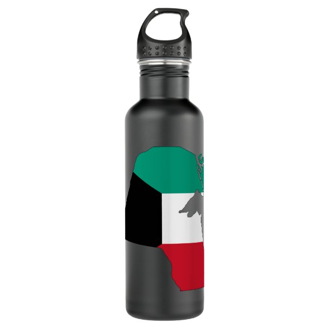 Kuwait Flag Map 710 Ml Water Bottle (Front)