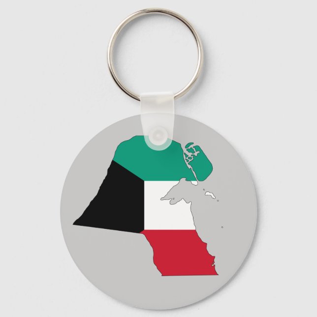 Kuwait Flag Map Keychain (Front)