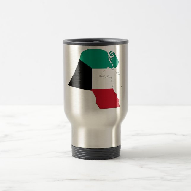 Kuwait Flag Map Travel Mug (Center)