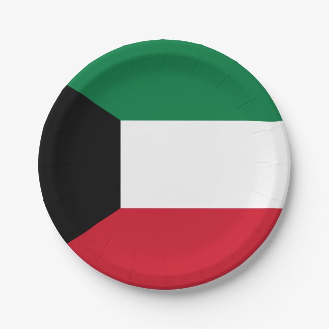 Kuwait Flag Paper Plate (Front)