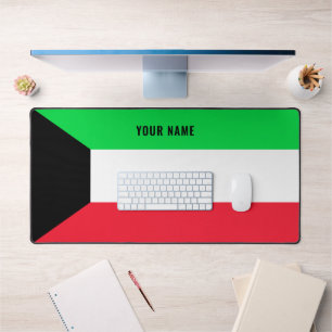 Kuwait Flag Personalized Name Desk Mat