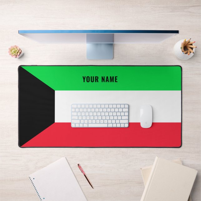 Kuwait Flag Personalized Name Desk Mat (Office 1)