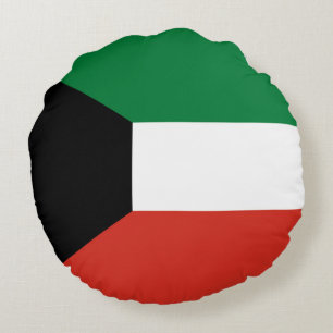Kuwait flag round pillow