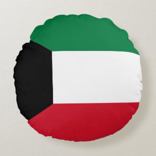 Kuwait Flag Round Pillow