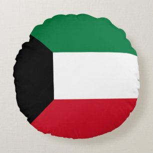 Kuwait Flag Round Pillow