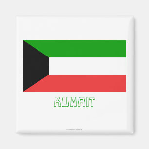 Kuwait Flag with Name Magnet