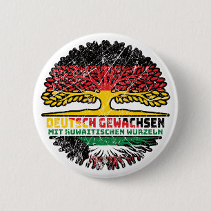 Kuwait Kuwaitisch Deutsch Deutschland Baum Wurzel 2 Inch Round Button