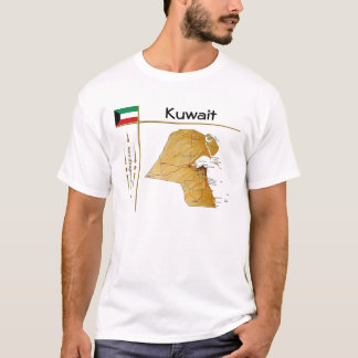 Kuwait Map + Flag + Title T-Shirt