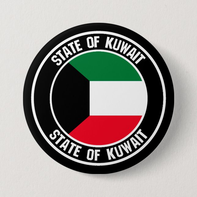 Kuwait Round Emblem 3 Inch Round Button (Front)