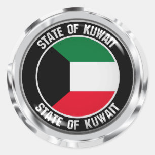 Kuwait Round Emblem Classic Round Sticker