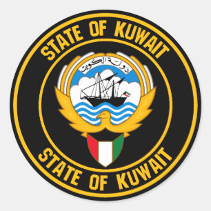 Kuwait Round Emblem Classic Round Sticker