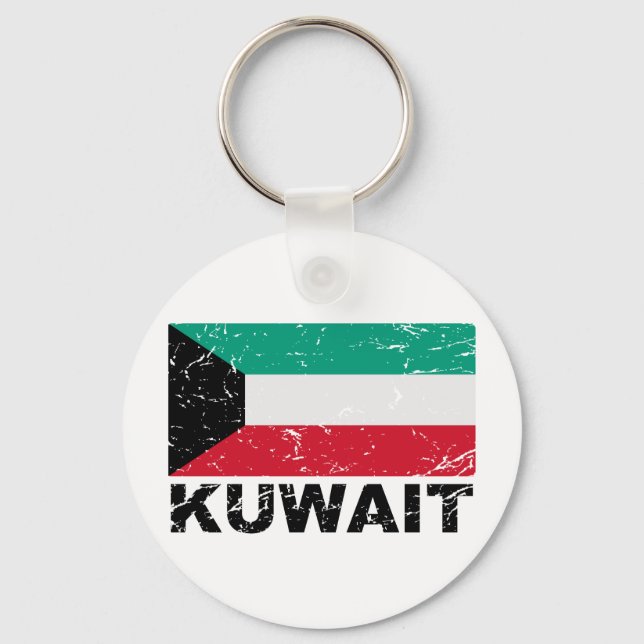 Kuwait Vintage Flag Keychain (Front)