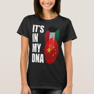Kuwaiti And Chinese Mix DNA Heritage Flag T-Shirt