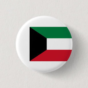 Kuwaiti Flag, Flag of Kuwait 1 Inch Round Button
