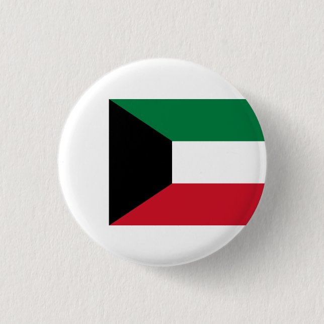Kuwaiti Flag, Flag of Kuwait 1 Inch Round Button (Front)