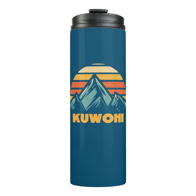 Kuwohi North Carolina Tennessee Retro Turquoise Thermal Tumbler (Front)