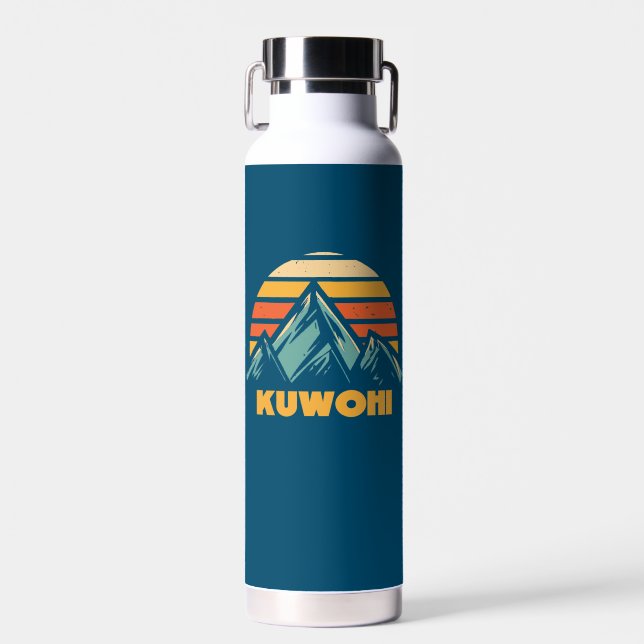 Kuwohi North Carolina Tennessee Retro Turquoise Water Bottle (Front)