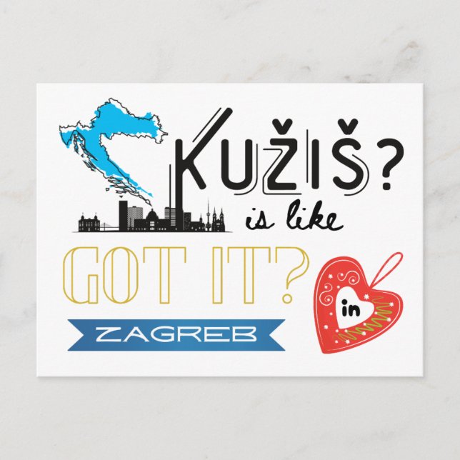 Kužiš? Zagreb Croatia Postcard (Front)