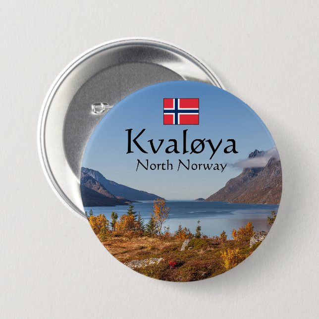 Kvaloya Island Norway 3 Inch Round Button (Front & Back)