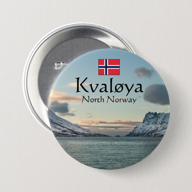 Kvaloya Island Norway 3 Inch Round Button (Front & Back)