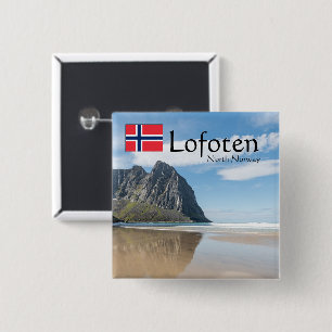 Kvalvika Lofoten Norway 2 Inch Square Button