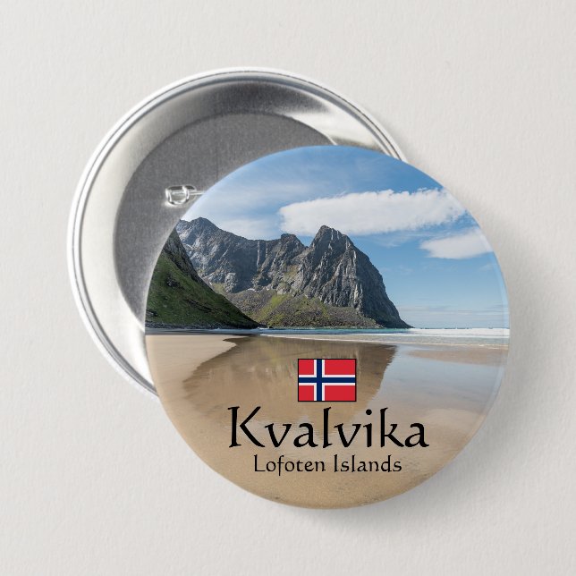 Kvalvika Lofoten Norway 3 Inch Round Button (Front & Back)