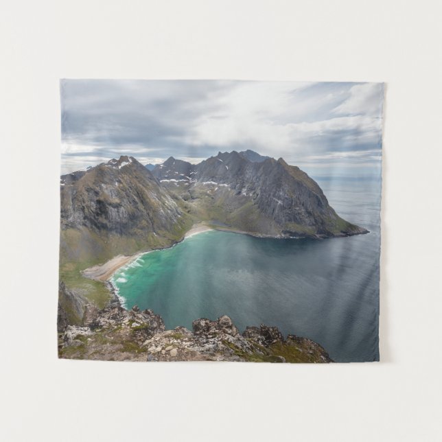 Kvalvika Lofoten Norway Tapestry (Front (Horizontal))