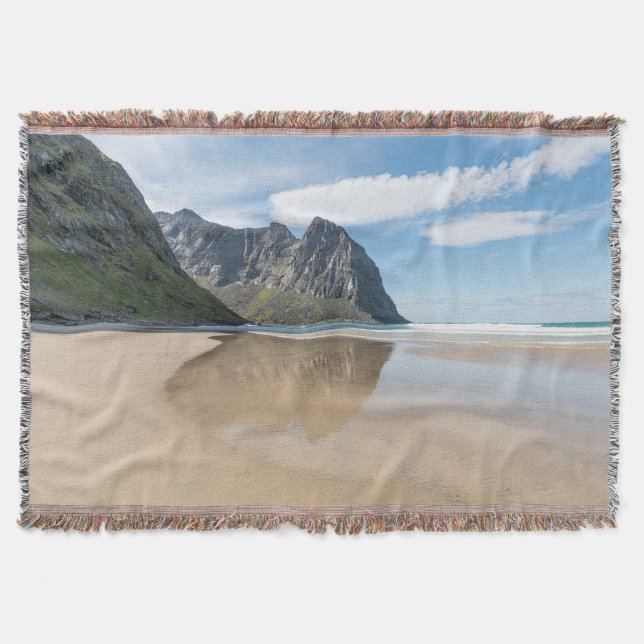 Kvalvika Lofoten Norway Throw Blanket (Front)