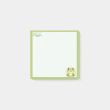 Kwaii style Frog Pastel Green Note