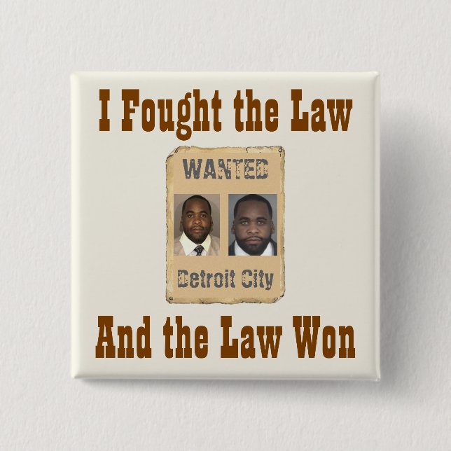 Kwame - I Fought the Law 2 Inch Square Button (Front)