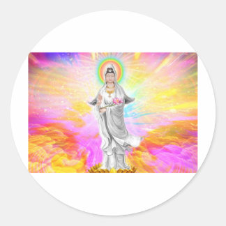 Kwan Yin The Goddess of Compassion Classic Round Sticker