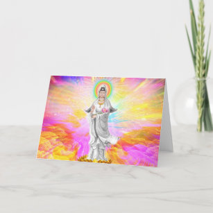 Kwan Yin The Goddess of Compassion With Pink Card