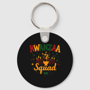Kwanza Squad Family Afro-american Happy Kwanzaa Sq Keychain