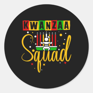 Kwanza Squad Family Christmas Afro-american Happy Classic Round Sticker