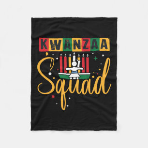 Kwanza Squad Family Christmas Afro-american Happy Fleece Blanket