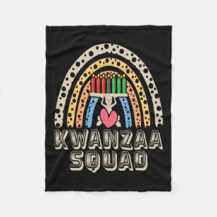 Kwanza Squad Family Christmas Afro-american Happy Fleece Blanket