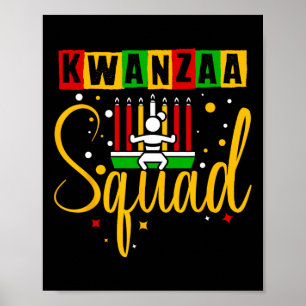 Kwanza Squad Family Christmas Afro-american Happy  Poster