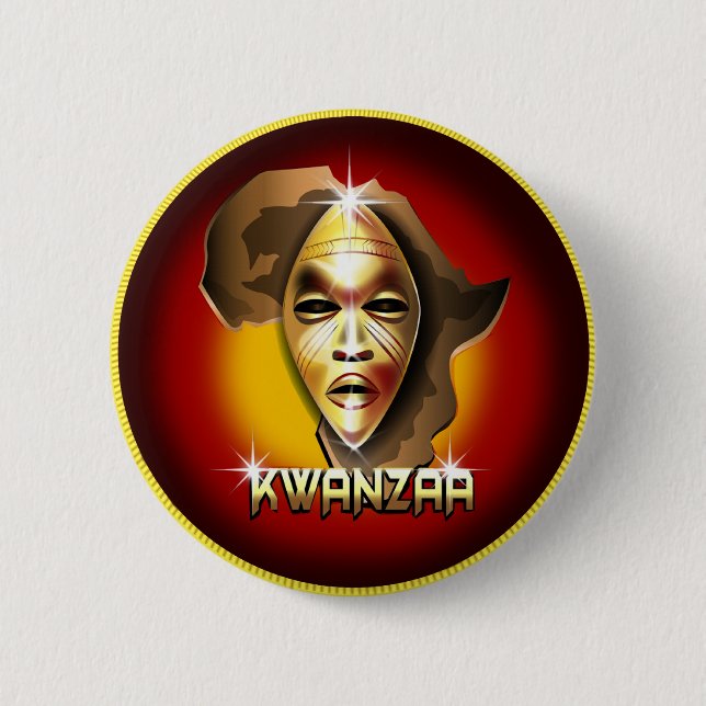 Kwanzaa 2 Inch Round Button (Front)