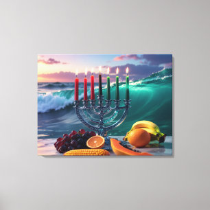 KWANZAA - 7 NIGHTS - KINARA CANVAS PRINT