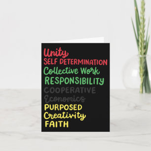 Kwanzaa 7 Principles African American Black Pride  Card