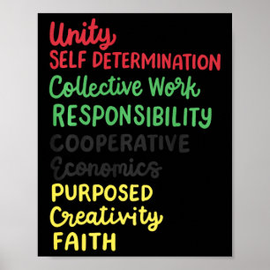 Kwanzaa 7 Principles African American Black Pride  Poster