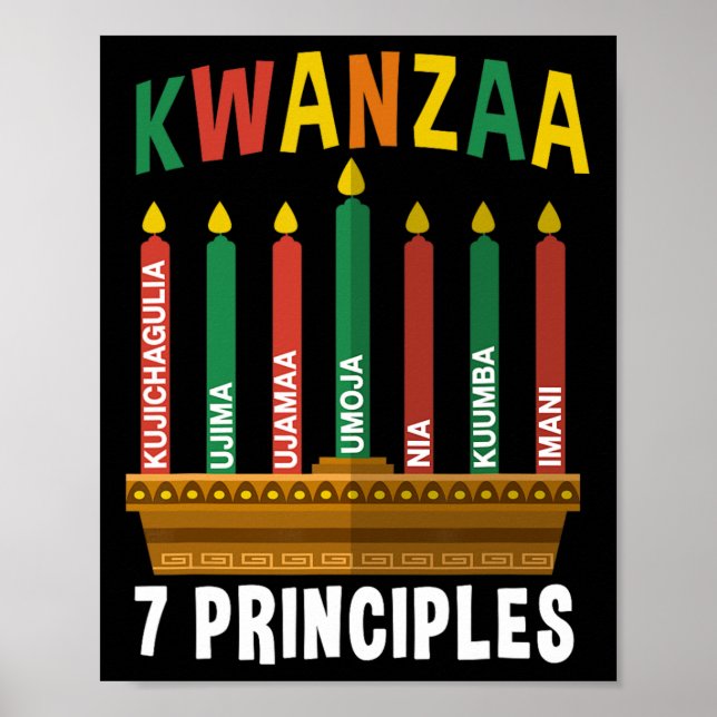 Kwanzaa 7 Principles Candles Kinara Pan Africans P Poster (Front)