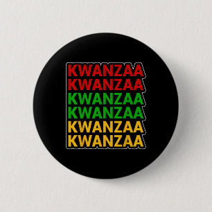 Kwanzaa African American Heritage Stacked 2 Inch Round Button