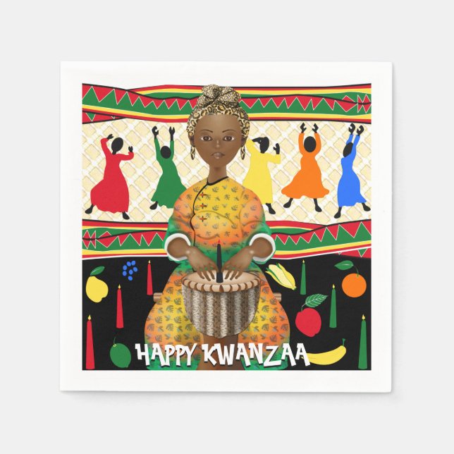 Kwanzaa African American Holiday Napkin (Front)