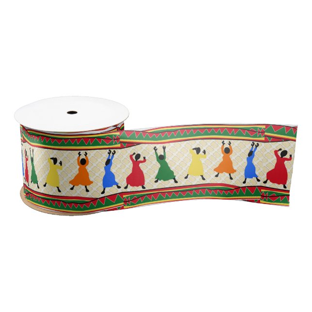 Kwanzaa African American Holiday Satin Ribbon (Spool)