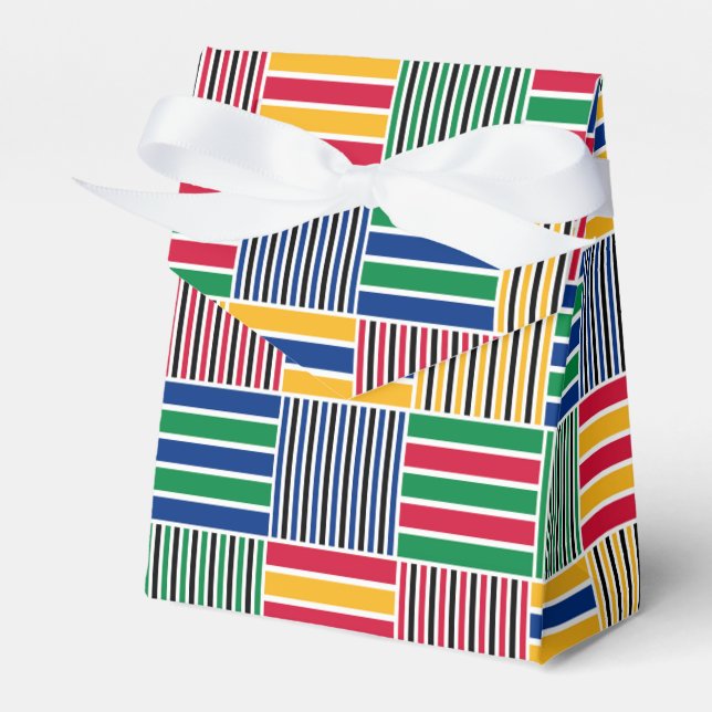 Kwanzaa African Geometric Print (6) Favor Box (Front Side)
