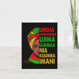 Kwanzaa Black History Month Umoja Kujichagulia Uji Card