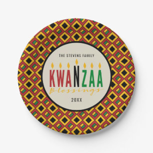 Kwanzaa Blessings   Kinara   Personalized Paper Plate